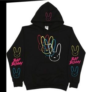 Bad Bunny Colorful Hoodie New XL